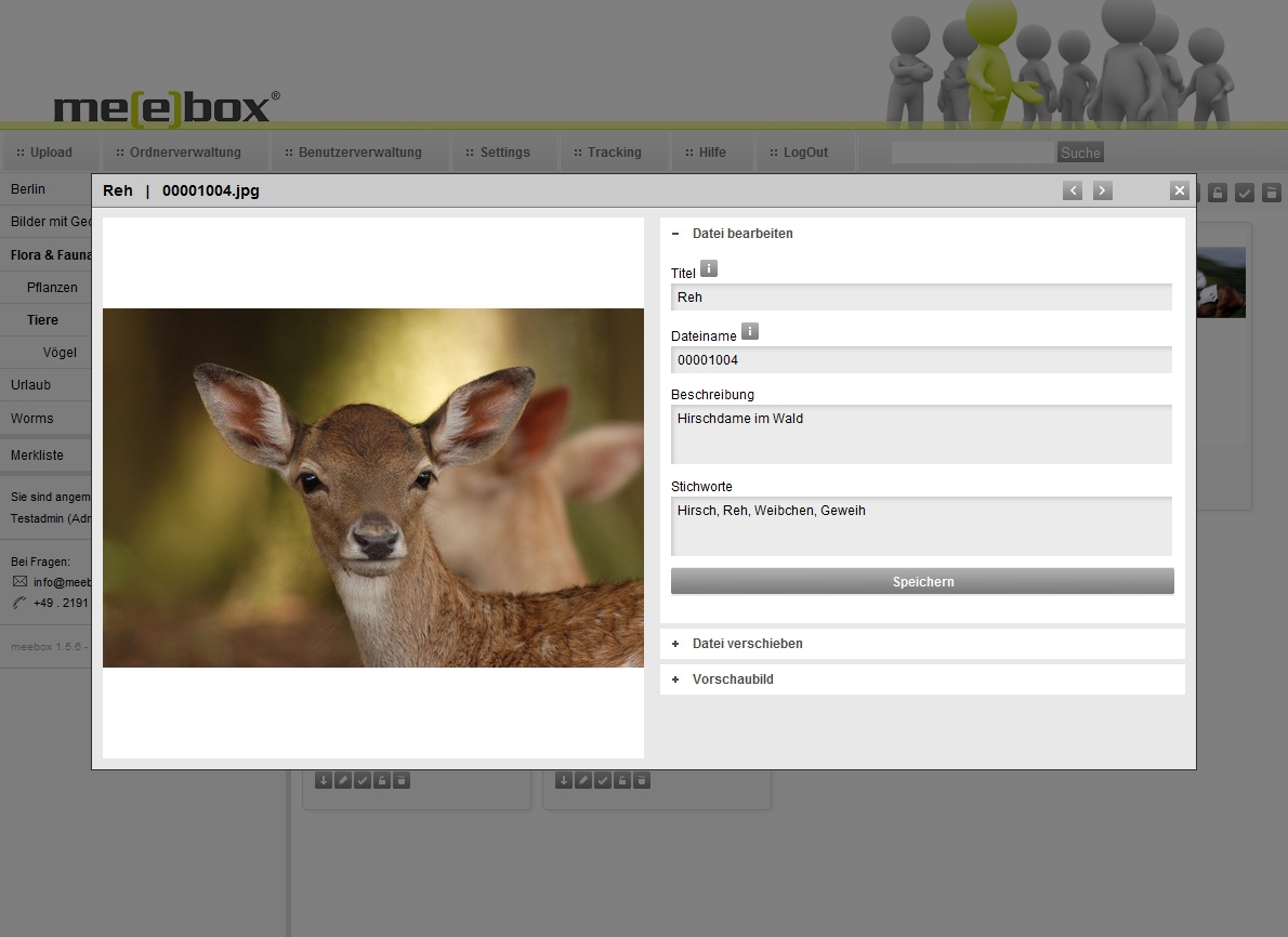 meebox - Informationsmanagement mit Beschreibungen, Stichworte etc.